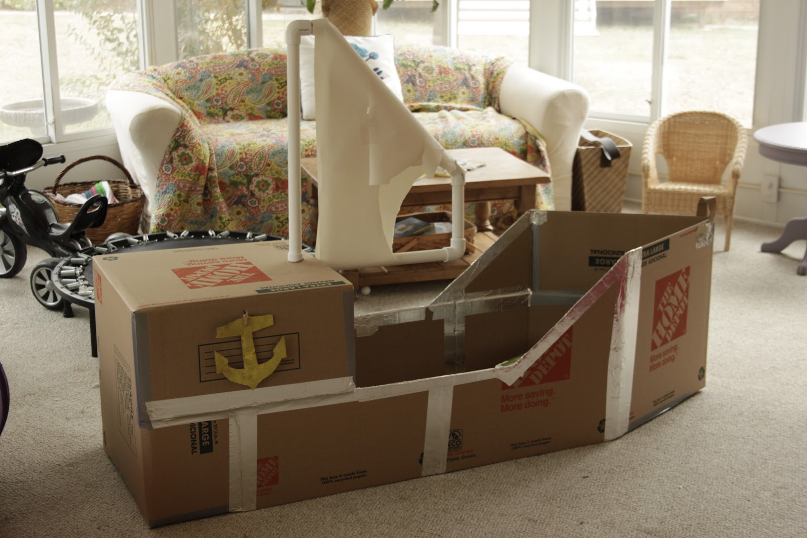 how to make a pirate boat out of cardboard inside the plan