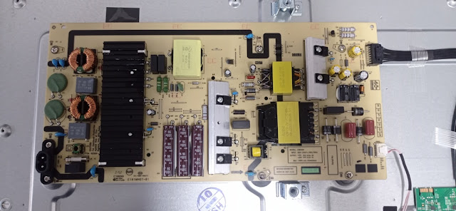 Coocaa 65Y72 Power Supply Connected to Mainboard and Backlight