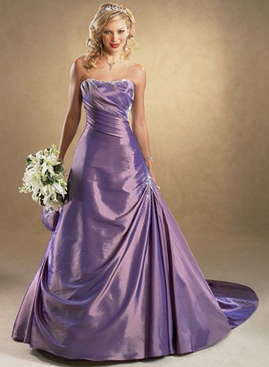  Wedding  Lady Light Purple  Excellent Bridal  Gown