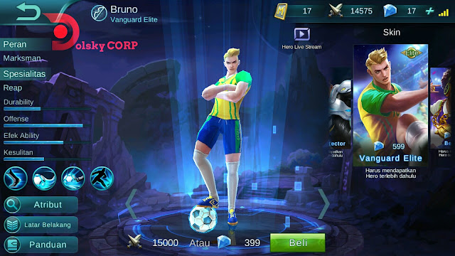 Hero Bruno ( Vanguard Elite ) High Attack Build Set up Gear