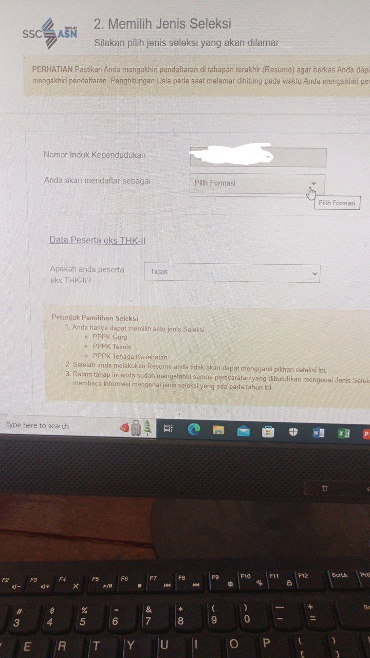 Tidak Bisa Memilih Formasi pada Pendaftaran PPPK P3K 2022