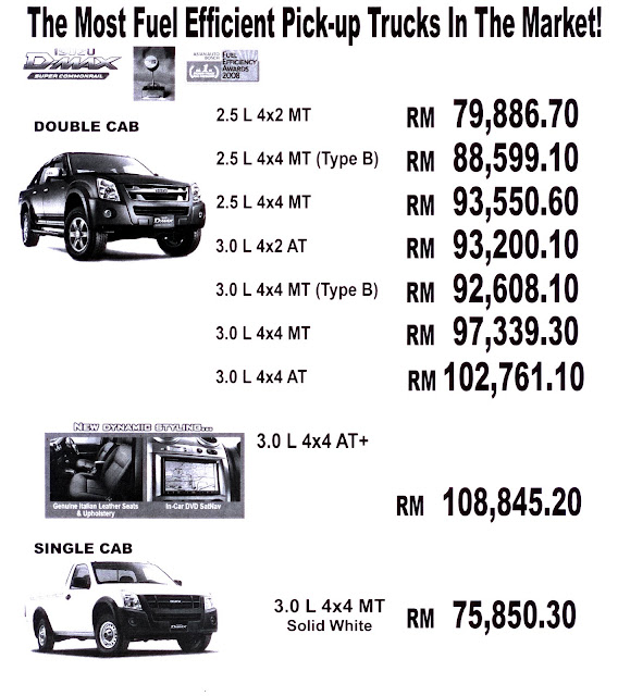 Regas Group of Companies: ISUZU PRICE LIST