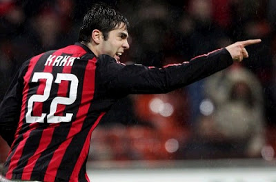 Kaka with the Milan jersey number 22