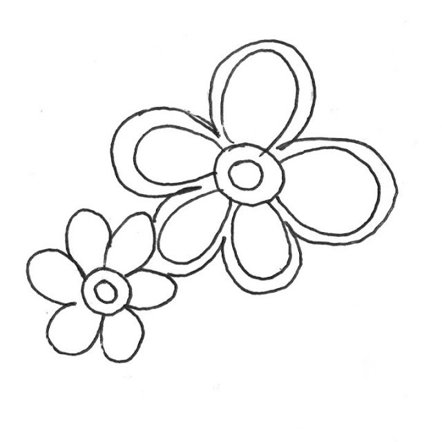 coloriage deux fleurs simples