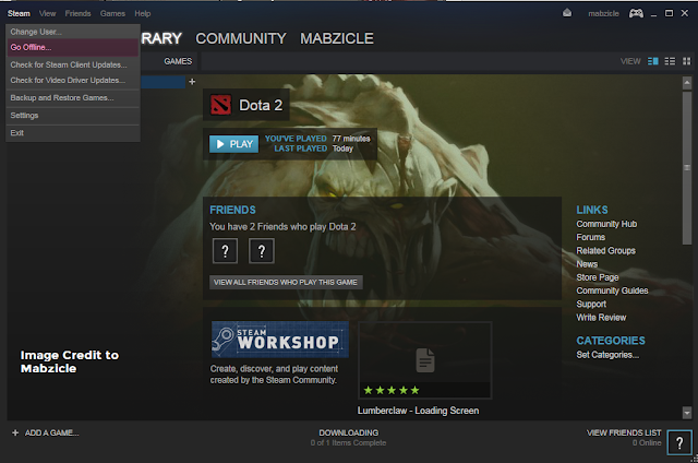 DOTA 2 Go Offline Steam Method