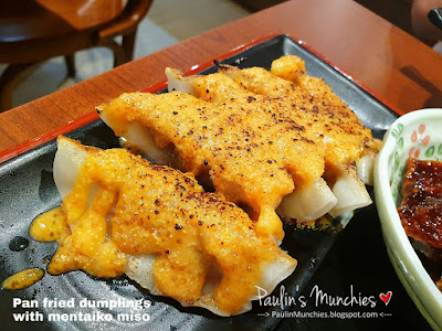 Pan fried dumplings with mentaiko miso - Gyoza-ya