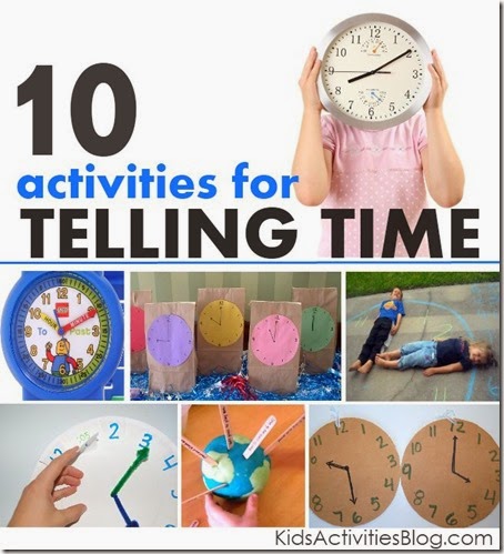 Clock Activities for kids - Here are 10 really fun, hands on kids activities for teaching kids how to tell time! Great for preschool, kindergarten, 1st grade, 2nd, grade, and even 3rd grade kids!