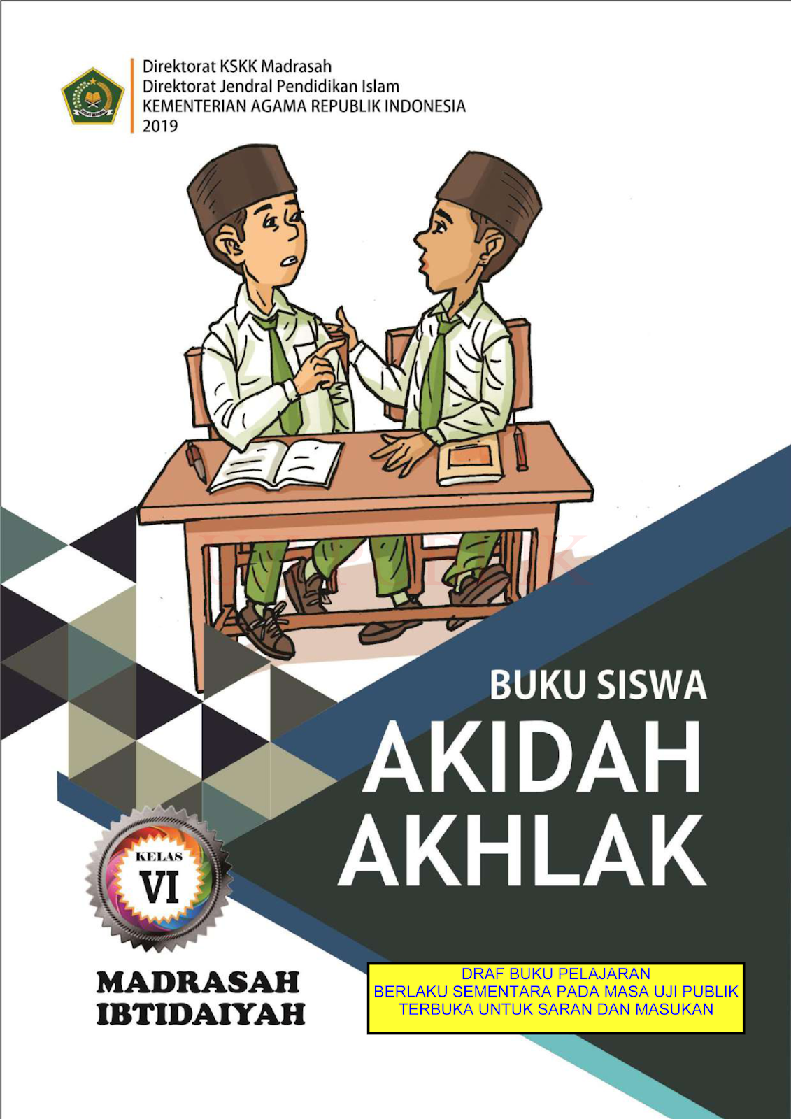 Buku Akidah Akhlak Kelas 6 MI  MI PUI Cipari