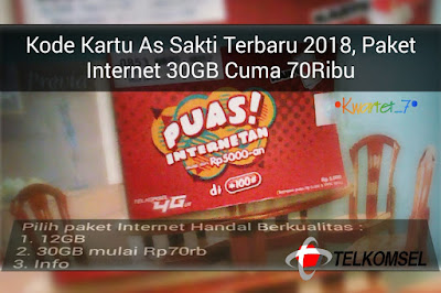 Cover Perdana Kartu As Sakti Terbaru 2018, Ada Menu Paket Internet 30GB 70Ribu
