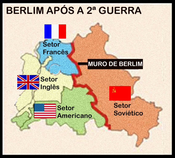 Resultado de imagem para mapa de Berlim  pós segunda guerra mundial