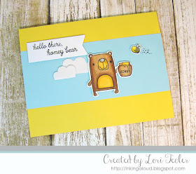 Hello There, Honey Bear card-designed by Lori Tecler/Inking Aloud-stamps and dies from Reverse Confetti