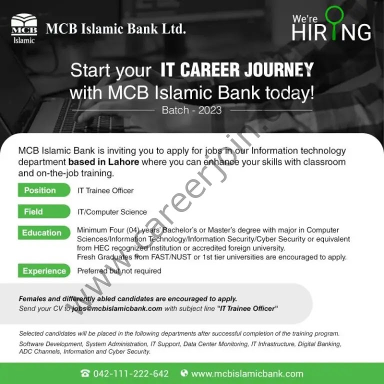 Jobs in MCB Islamic Bank Ltd