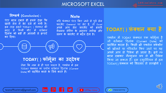 Step by Step method to use TODAY function in Excel