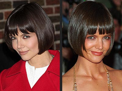 katie holmes bob hair. holmes haircuts-Angled Bob