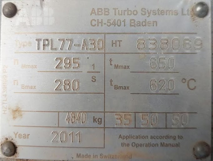   ABB- TPL77-A30 TURBOCHARGER