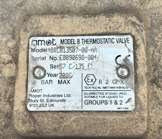 AMOT THERMOSTATIC VALVE  4BRCB MODEL B  Model 4BRCB 3507-00-AA, AMOT THERMOSTATIC VALVE  4BRCB,