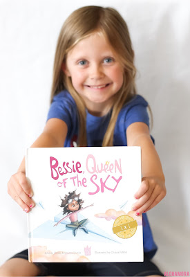 Bessie, Queen of the Sky by Andrea Doshi and Jimena Duran in this inspiring girl power picture book.  Girls 4 to 10 will love this story and be motivated to reach their goals, and put forth the work necessary to reach those goals. kidlit, children's literature, great book, inspiring, new author, first book Alohamora Open a Book www.alohamoraopenabook.blogspot.com