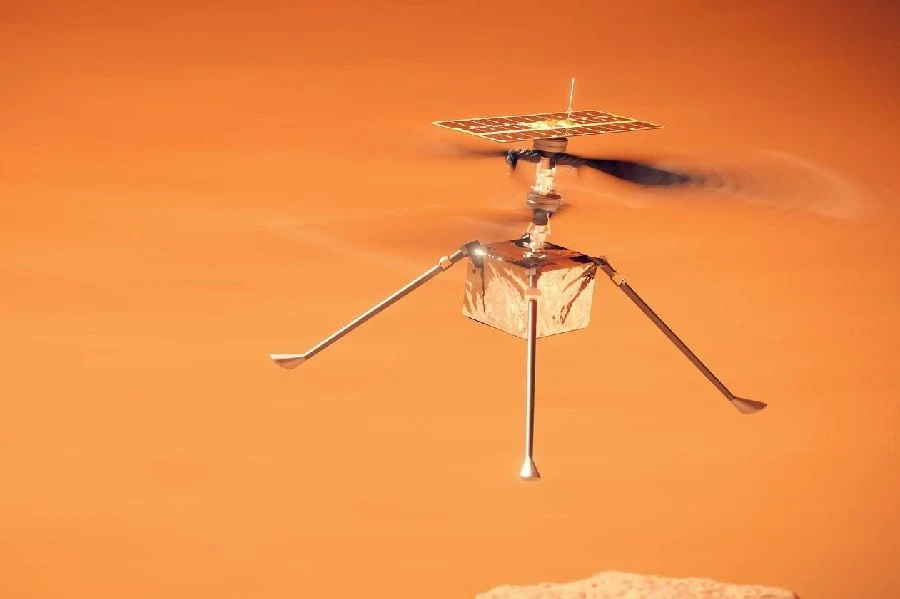 El helicóptero ingenuity recogió basura con una de sus patas de aterrizaje en Marte