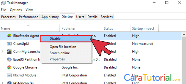 Disable Program aplication on Startup Windows 10 or 8.1