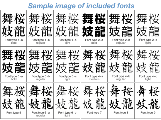 Kanji tattoo font art