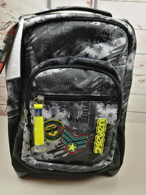 Zaino trolley Seven Fly Stars grigio e giallo per scuola secondaria