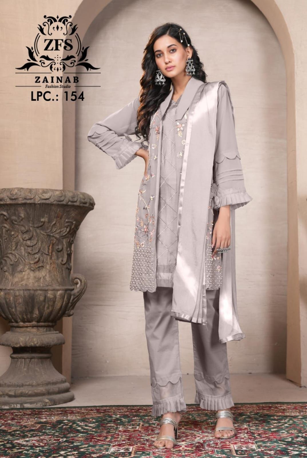 154 Zainab Fashion Studio Jaam Handwork Pakistani Readymade Suits