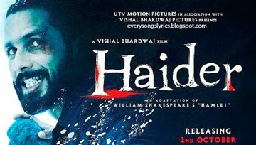 Haider - Aaj Ke Naam Hindi Lyrics Sung By Rekha Bhardwaj stars Shahid Kapoor, Shraddha Kapoor