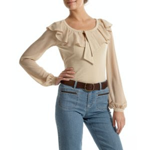 ruffle neck top