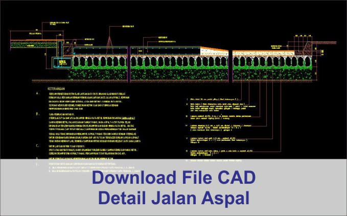 download Detail Jalan Aspal dwg AutoCad