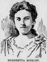 A drawing of a young woman with fine features and her dark hair styled in a late 19th century style