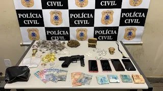 imagem: 05 suspeitos de envolvimento com homicídios e tráfico de drogas foram presos em SAJ