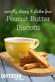 Secretly Skinny Peanut Butter Biscotti - low fat, low sugar, gluten free, clean eating friendly, healthy biscotti recipe