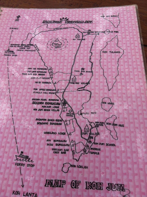 Map of Koh Jum, Krabi, Thailand