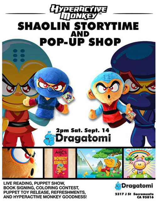 Hyperactive Monkey Shaolin Story Time and Pop-up shop @ Dragatomi 