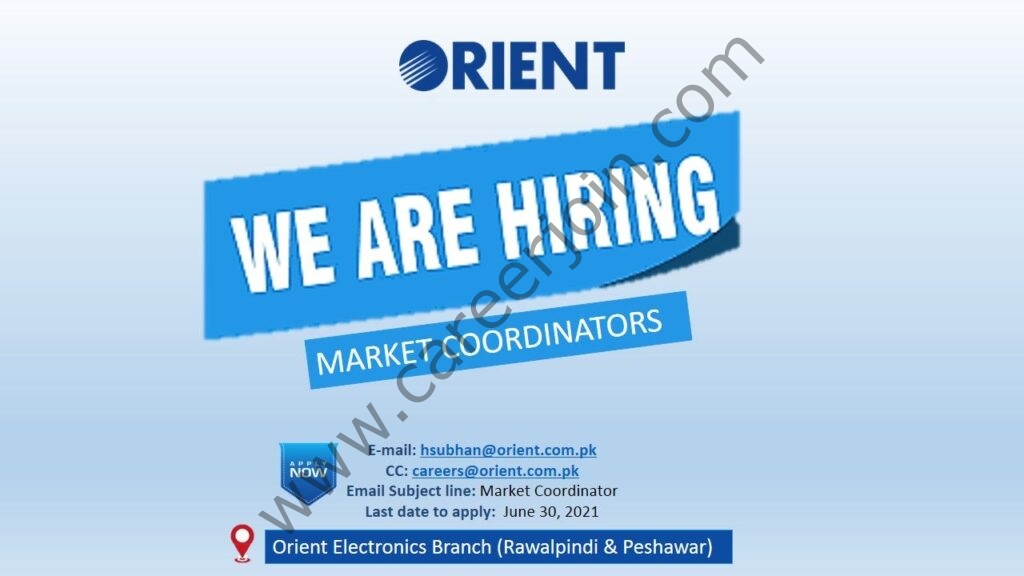 Orient Group Jobs Market Coordinators 2021