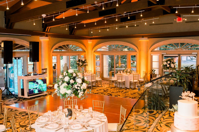 wedding reception decor at Villas at Grand Cypress