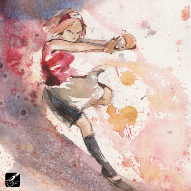 Sakura, Naruto, manga, illustration, fan art, peinture, aquarelle, japon