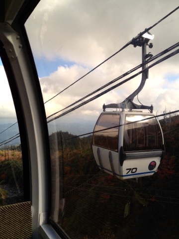 白根火山ロープウェイ山頂駅から山麓駅まで下る