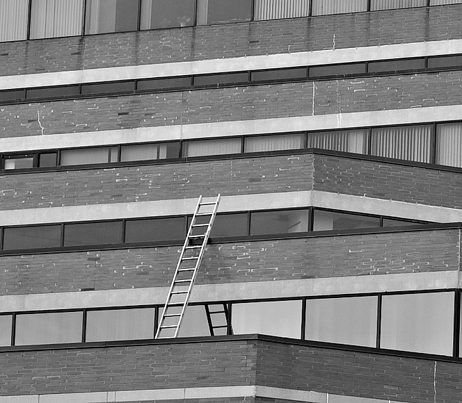 Portland, Maine USA photo by Corey Templeton. A Thursday Throwback to March 2010. Someone must have been busy climbing this corporate ladder at One City Center.