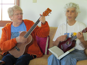 playing ukuleles