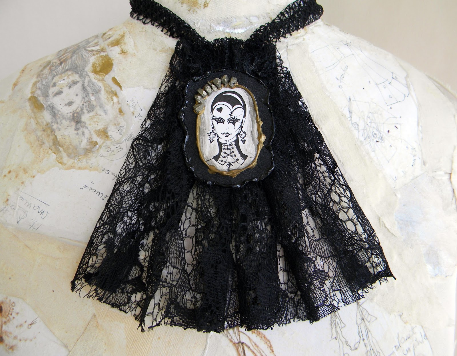 Gothic Lolita Inspired Jabot Necklace Original Design by Lavart