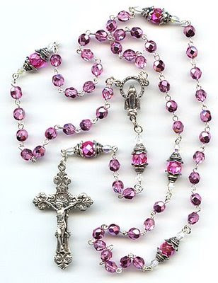 Pretty crystal necklace with beads and a cross for the Pope's wife