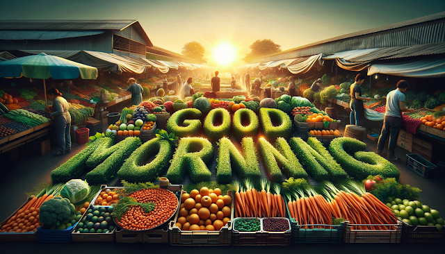 good morning image with fresh vegetables