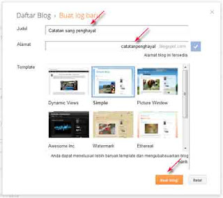 cara membuat blog di blogspot