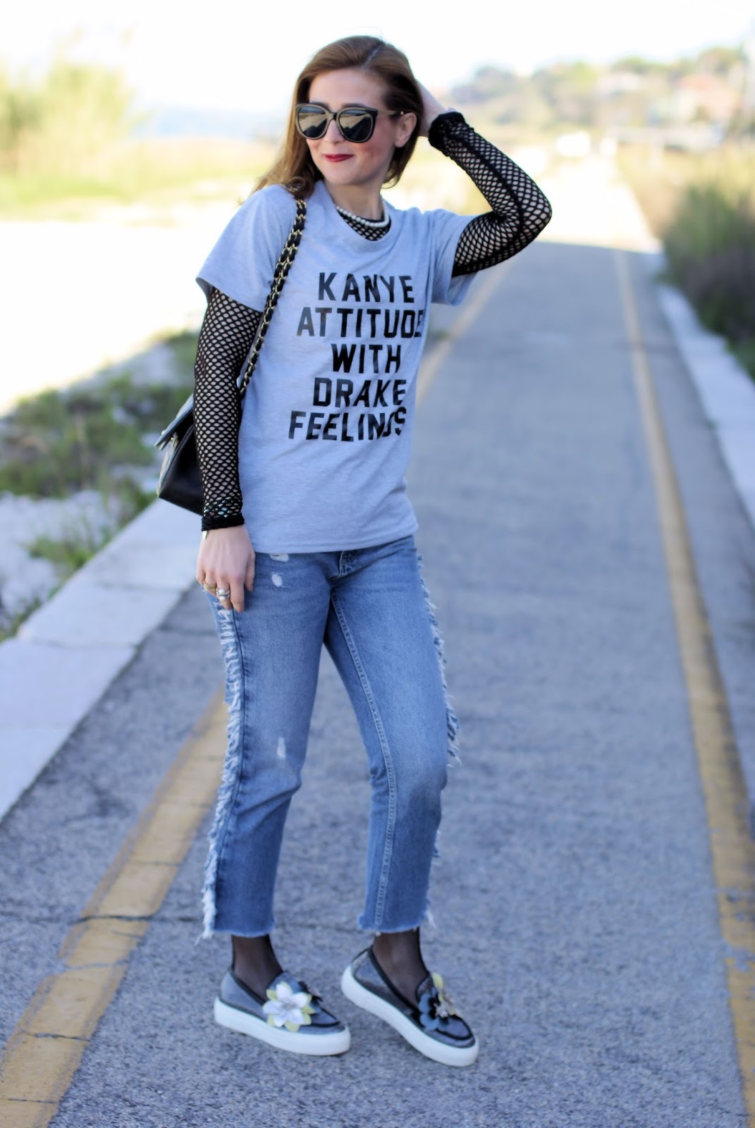 Kanye attitude with Drake feelings and 181 shoes on Fashion and Cookies fashion blog, fashion blogger style