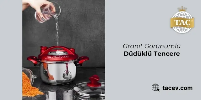 Granit Görünümlü Taç Düdüklü Tencere