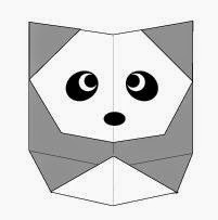 Bước 9: Vẽ mắt, vẽ mũi để hoàn thành cách xếp con gấu trúc Panda bằng giấy origami đơn giản.