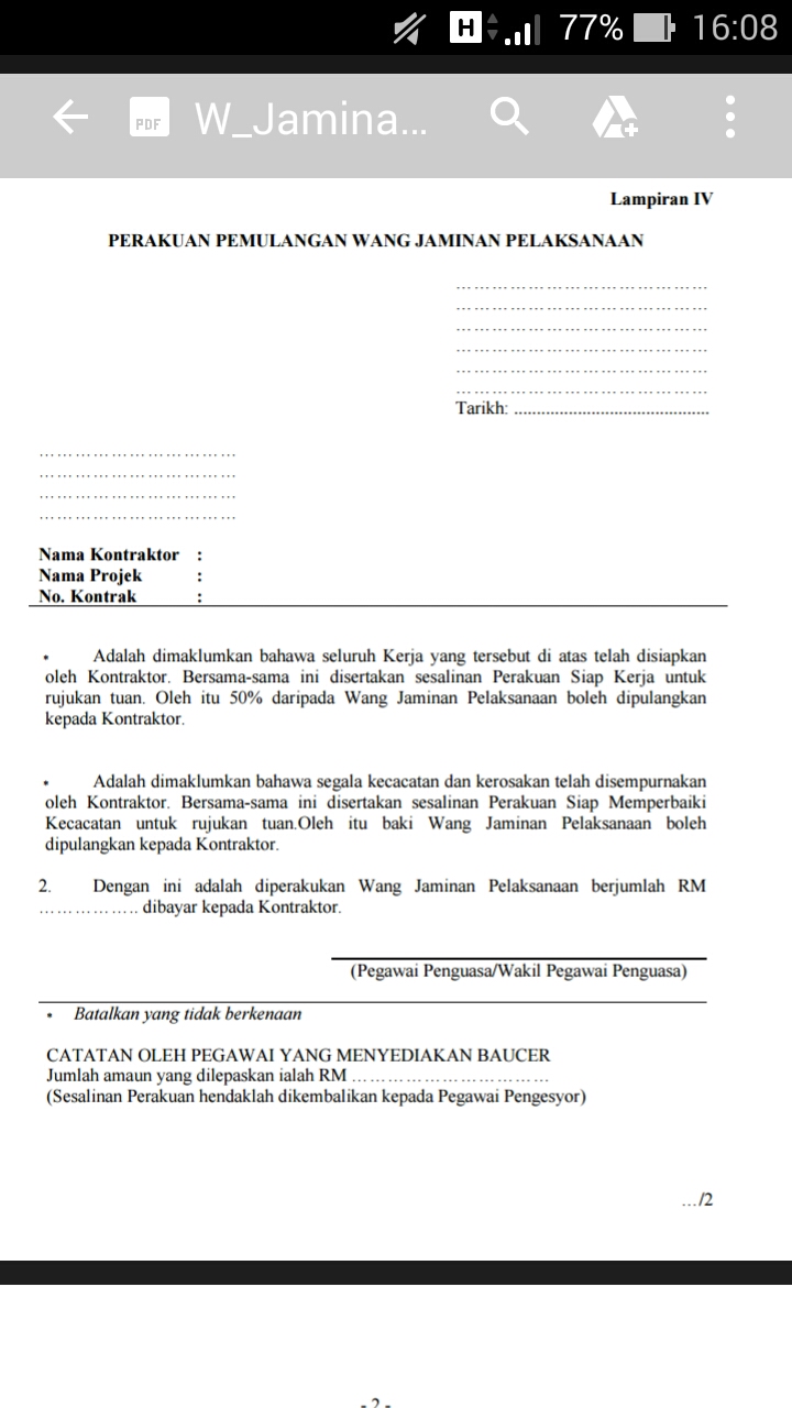 Contoh Surat Akuan Projek