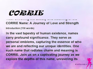 meaning of the name "CORRIE"