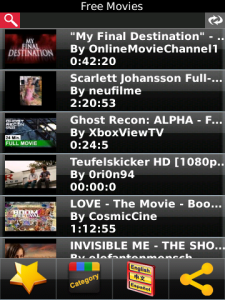 Watch Free Movies v1.1 BlackBerry App